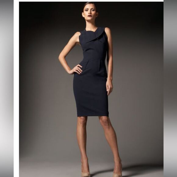 ROLAND MOURET SOLD OUT MANON DRESS.NAVY BLUE. SIZE 6. BNWOT - Picture 2 of 9